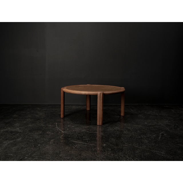 Brutalist Geometric Coffee Table in Oak and Marble, 1960s For Sale - Image 3 of 18