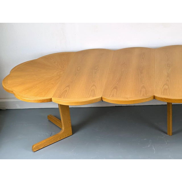 Round Oak Dining Table with Extensions, 1970s For Sale - Image 9 of 18