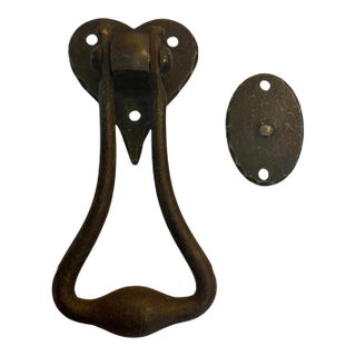 Antique Cast Iron Heart Door Knocker For Sale