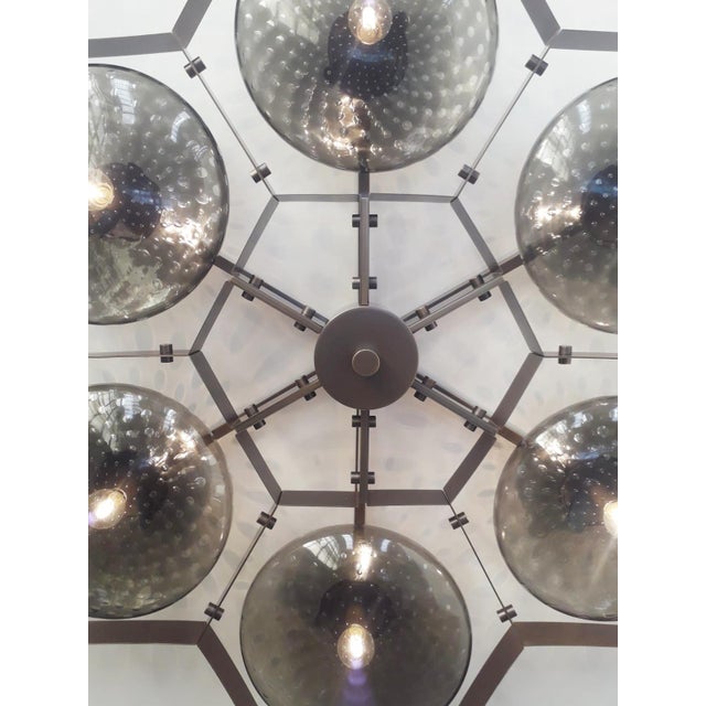 21st Century Beehive Bronze Smoky Bubbles Murano Flush Mount by Fabio LTD For Sale - Image 6 of 6