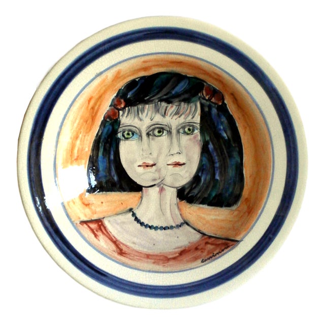 Plate by Bruno Cassinari for Ceramica Italia Rossicone, 1980 For Sale