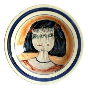Plate by Bruno Cassinari for Ceramica Italia Rossicone, 1980