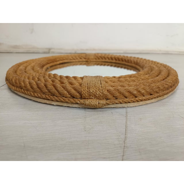 Textile Vintage Rope Mirror by Adrien Audoux & Frida Minet, 1950s For Sale - Image 7 of 13