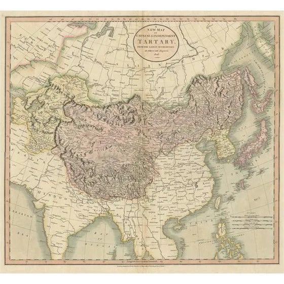 Antique Map of Chinese and Independent Tartary and Korea and Japan, 1806 For Sale