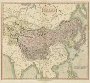 Antique Map of Chinese and Independent Tartary and Korea and Japan, 1806