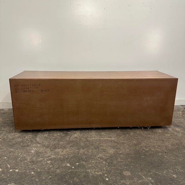 Brown Mid Century Modern Kip Stewart for Drexel “Declaration” Tambour Door Low Credenza For Sale - Image 8 of 12