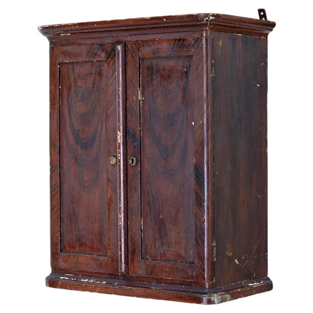 19th Century Scandinavian Painted Wall Cabinet For Sale