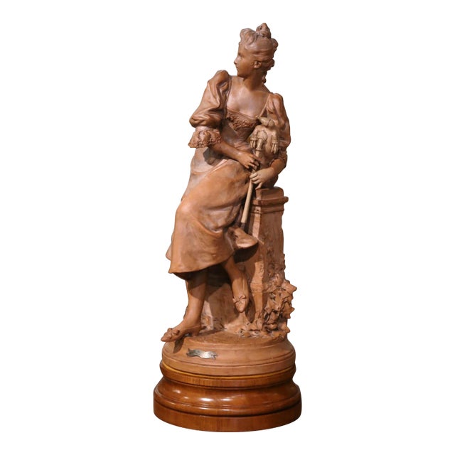 19th Century French Terracotta Sculpture “Le Biniou” by Georges Coudray For Sale