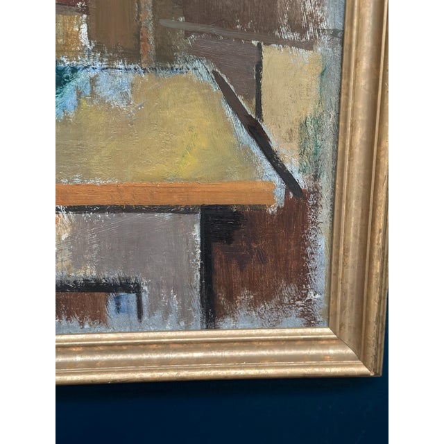 Gustav Adolf Johansson, Cubist Rooftops, 1950s, Oil on Canvas, Framed For Sale - Image 9 of 18