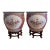 Mid-20th Century Chinese Ruby Ground Famille Rose Fish Bowls on Carved Stands - A Pair For Sale