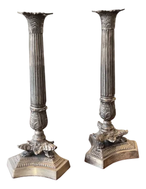 Silver-Plated Candlesticks, 1970s, Set of 2