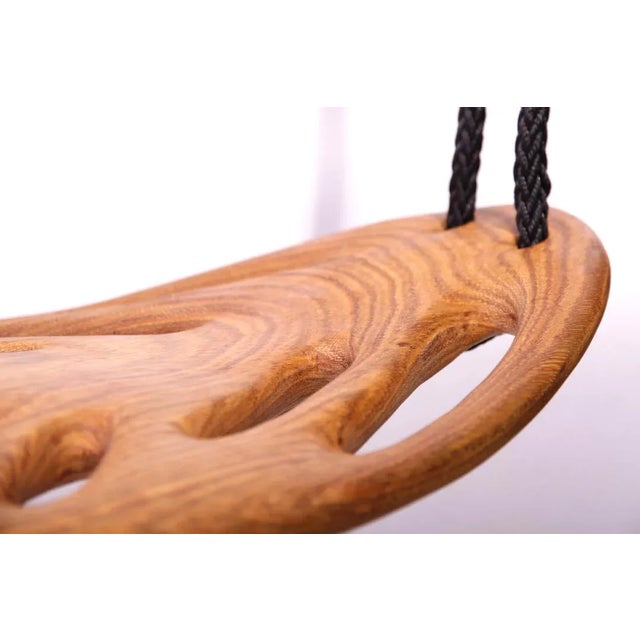 Contemporary Autumn Leaf Wood Swing For Sale - Image 3 of 5