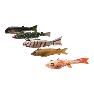 Set of Five Small American Folk Art Fish Decoys