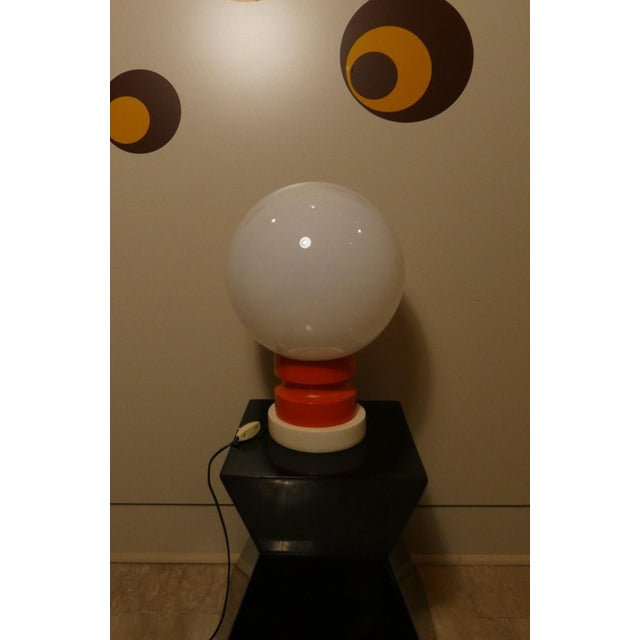 Opaline Glass and Wood Table Lamp, Italy, 1970s For Sale - Image 11 of 11