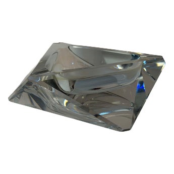 Crystal Glass Ashtray by Václav Hanuš For Sale