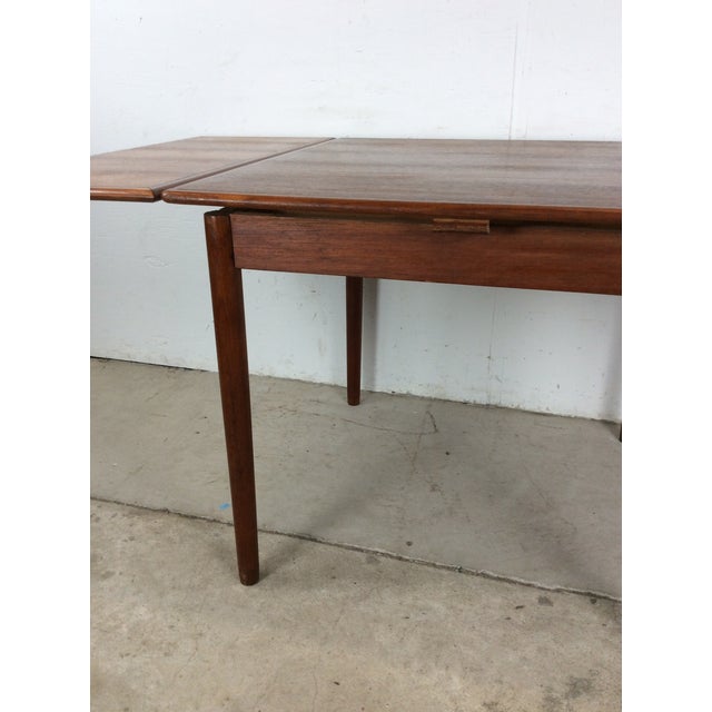 Danish Modern Teak Draw Leaf Dining Table For Sale - Image 4 of 12