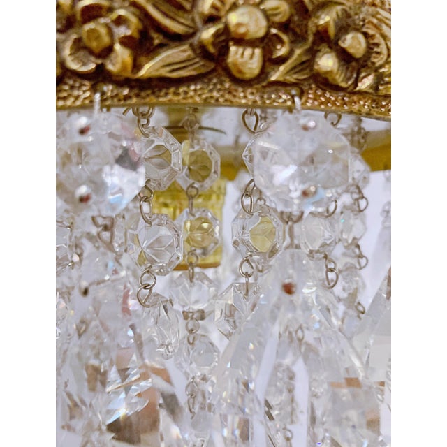 1920s Antique Italian Bronze Upside Down Layered Chandelier For Sale - Image 5 of 8