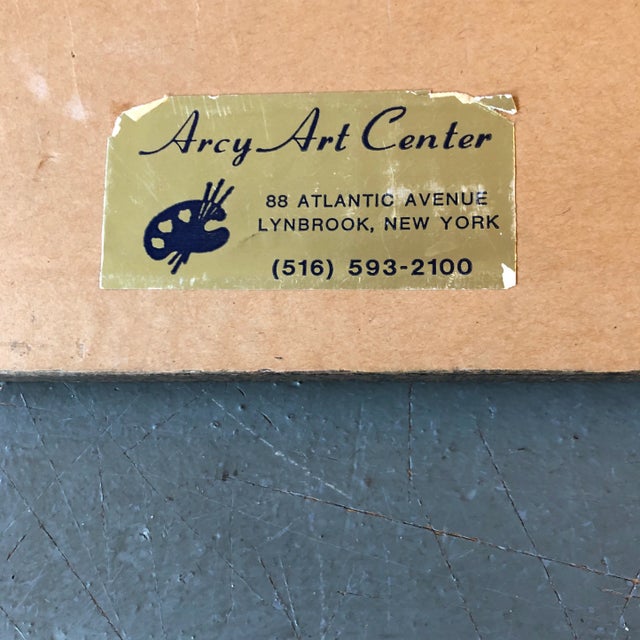 1950s Original Vintage Still Life Watercolor Painting Signed Baum Fruit in Bowl 1950’s For Sale - Image 5 of 6