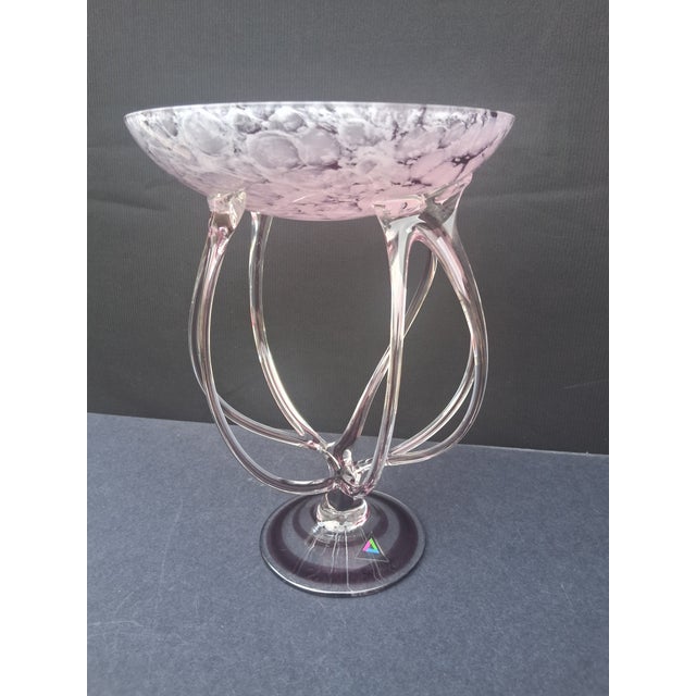Large Vintage Hand Blown Deco-Glass Krosno Poland Sculpture For Sale - Image 12 of 12