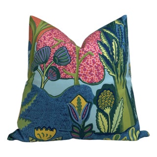 Albero Floral Pillow in Blue, 22x22 Pillow For Sale