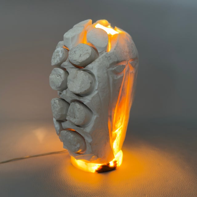 Sculptural Abstract Face Table Lamp in Marble, 20th Century For Sale - Image 11 of 15