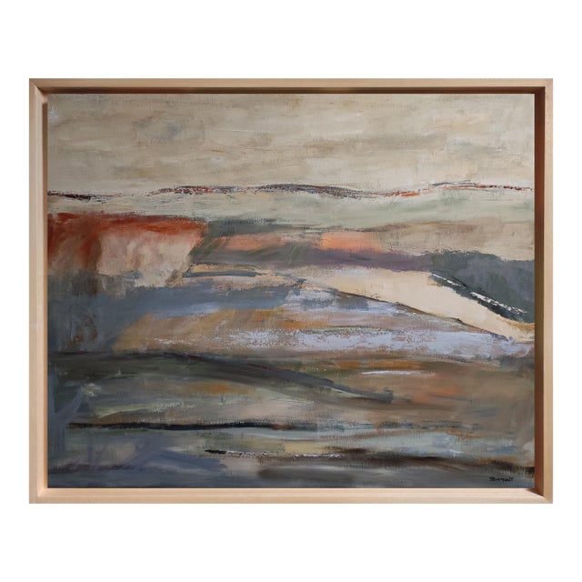 What Lingers, Abstract Landscape, Expressionism, Contemporary, Framed by Sophie Dumont For Sale