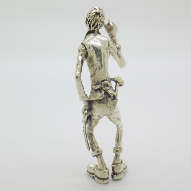Vintage Italian Handyman Figurine in Silver 800, 1970s For Sale - Image 4 of 16