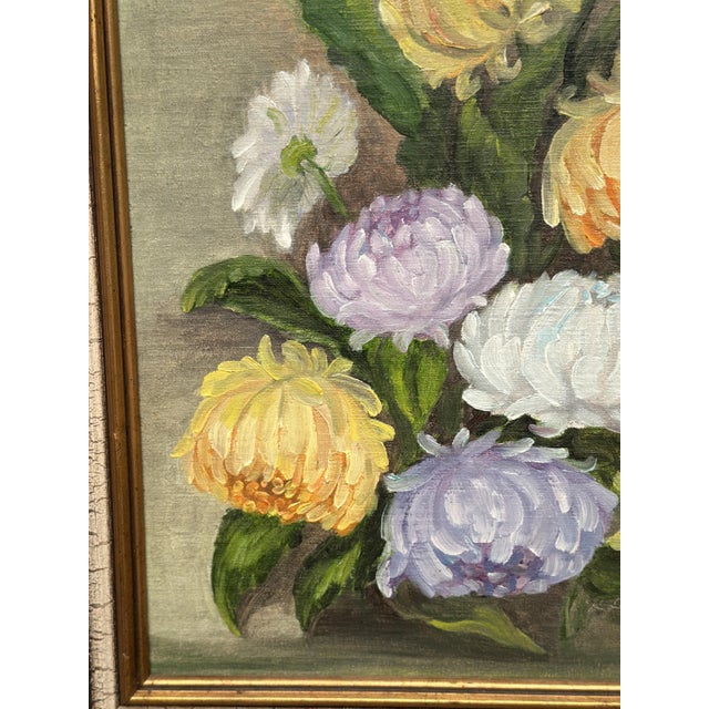 k.l. Koivisto, Chrysanthemums, 1976, Oil on Canvas, Framed For Sale - Image 6 of 18