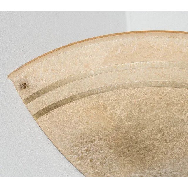 Set of Three Art Deco Machine Age Corner Sconces in Textured Bakelite and Brass For Sale - Image 4 of 7