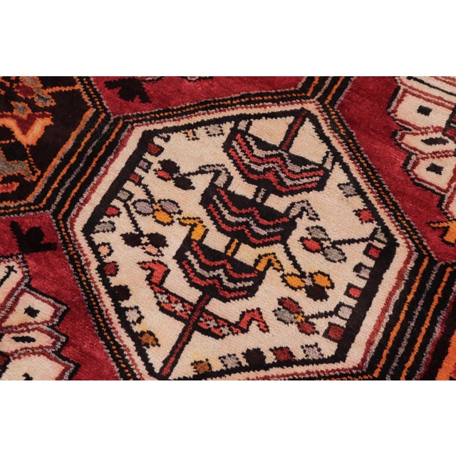 Shabby Chic Tabriz Red/Rust Wool Runner Rug- 3'7'' X 9'10'' For Sale In New York - Image 6 of 10