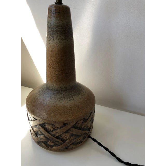 Large Brown Ceramic Table Lamp from Søholm, 1960s For Sale - Image 4 of 7