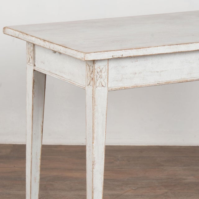 Wood 19th Century Swedish White Painted Pine Side Table For Sale - Image 7 of 13