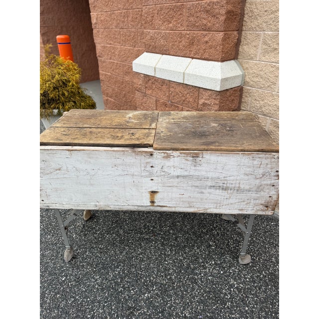 Rustic Wooden Industrial Rolling Cooler/Planter For Sale - Image 11 of 14
