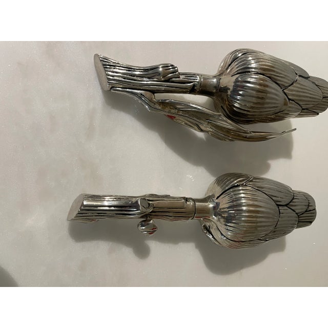 Late 20th Century Silverplate Salt and Pepper Shakers in the Form of Artichokes- A Pair For Sale - Image 11 of 12