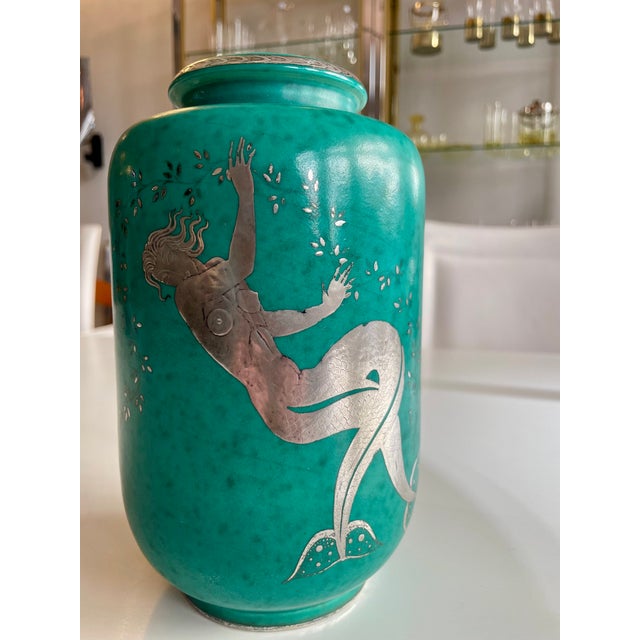 Ceramic Argenta Vase by Wilhelm Kåge for Gustavsberg, 1940 For Sale - Image 9 of 9