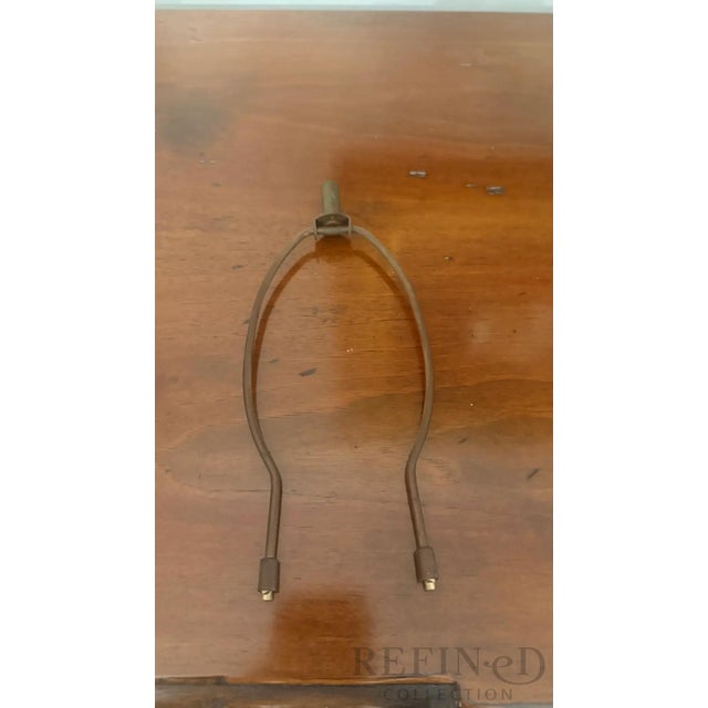 Pair of Mid-Century Modern Lava Glaze Ceramic Table Lamps Attributed to Poole Pottery, Walnut Necks, 26” H, Circa 1960s–1970s For Sale In Boston - Image 6 of 16