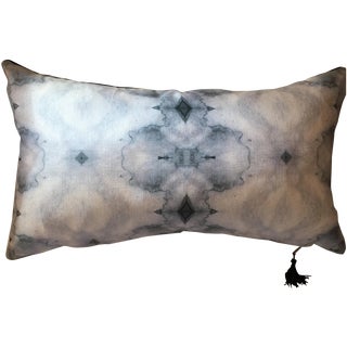 Painterly Ikat Lumbar Pillow For Sale