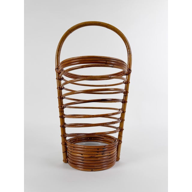 Vintage Italian Rattan Umbrella Stand by Tito Agnoli, 1960s For Sale - Image 14 of 18
