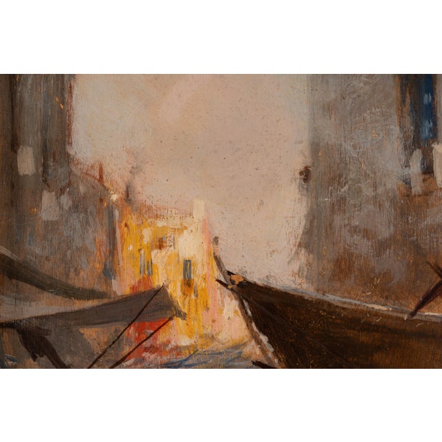 Oscar Ricciardi, Sunlit Market Street Scene, Oil on Panel For Sale - Image 5 of 15