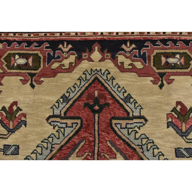 Heriz Rug 5’11” X 8’9” Beige Wool Vintage Traditional Hand-Knotted Carpet For Sale - Image 9 of 15