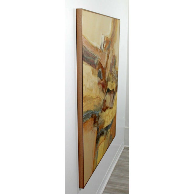 Mid Century Modern Framed Abstract Acrylic Oil Canvas Painting by Chuck Parsons For Sale In Detroit - Image 6 of 8