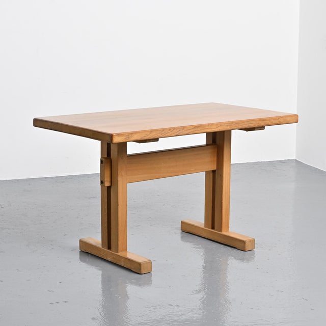 Elm Dining Table by Charlotte Perriand for Les Arcs, France, 1970s For Sale - Image 6 of 13