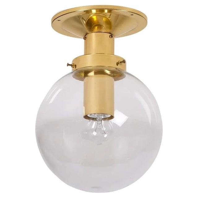 Glass Flush Mount Light attributed to Hans-Agne Jakobsson, 1970s For Sale - Image 7 of 7