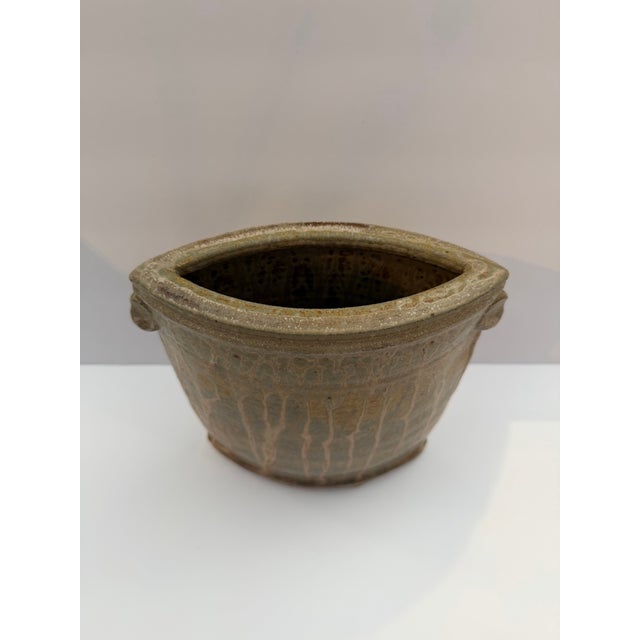 Ceramic Organic Modern Studio Pottery Cachepot / Planter Vessel With Art Nouveau Influence For Sale - Image 7 of 9