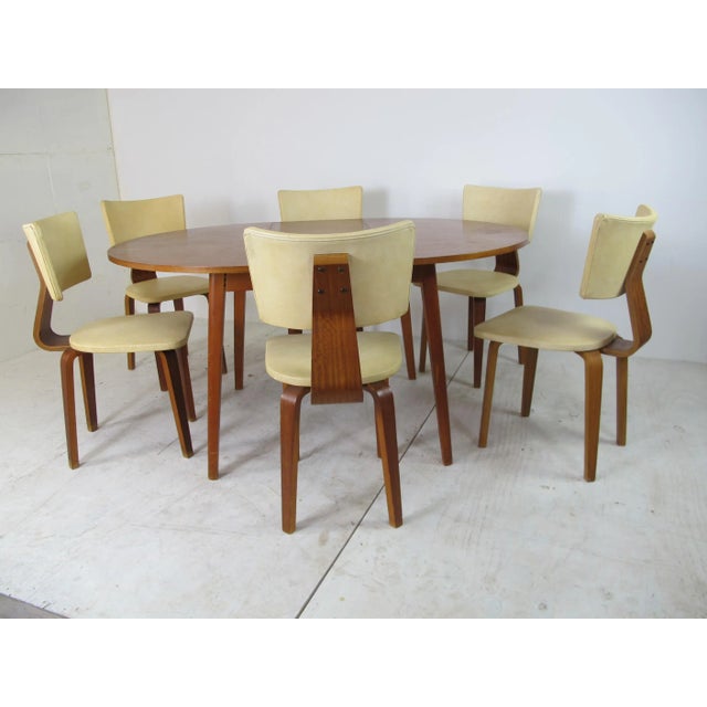 Mid-Century Modern Mid-Century Modernist Vintage Plywood Dining Chairs & Extendable Table by Cor Alons for Gouda den Boer, Set of 7 For Sale - Image 3 of 14