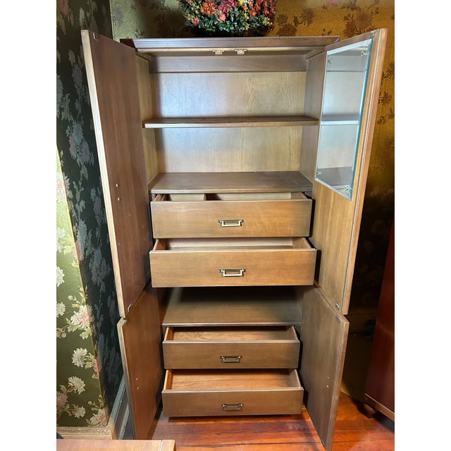 Mid 20th Century Wooden American of Martinsville Armoire With Mirror For Sale - Image 10 of 12