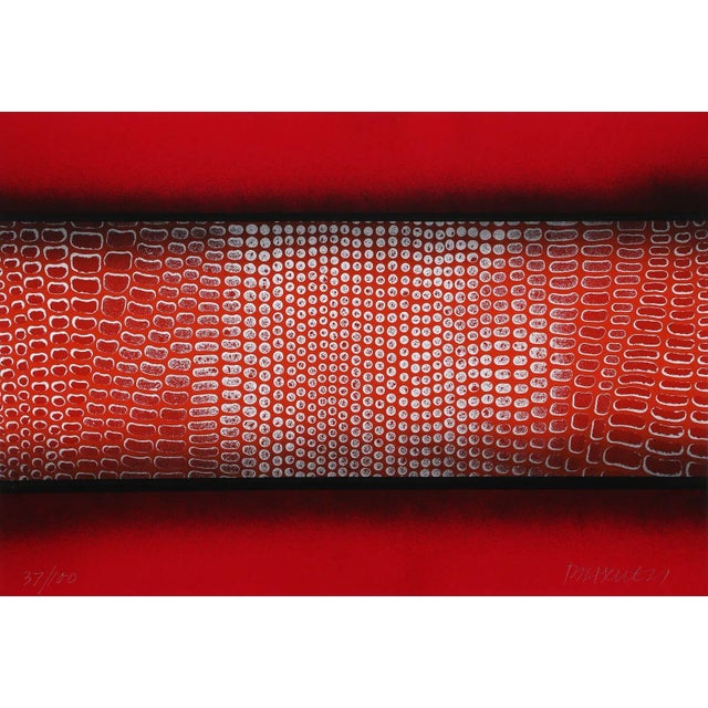 A serigraph by the American artist, Paul Maxwell from 1978 that is called "Abstract (Red)". It is numbered edition 100 and...