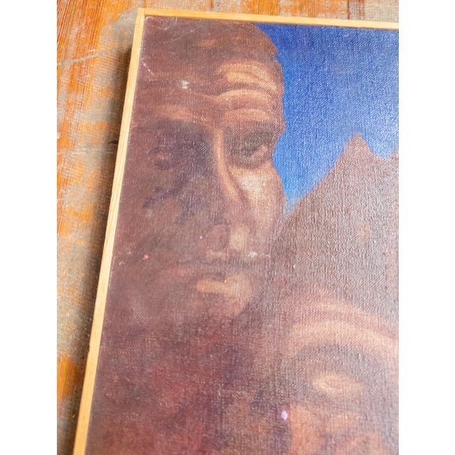 Mid-Century Oil Painting "Night of the Western Warlocks" Signed For Sale In New York - Image 6 of 8