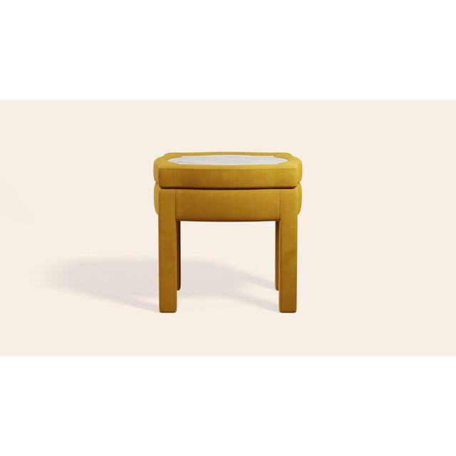 Turmeric Velvet Piero Ottoman by Ceraudo For Sale - Image 5 of 8