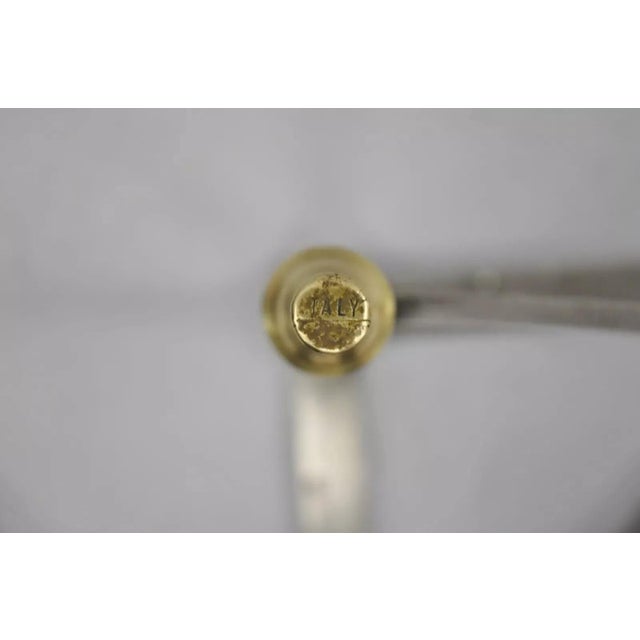 Late 20th Century Italian Neoclassical Maison Jansen Style Steel & Brass Marble Top Coffee Table For Sale - Image 12 of 12